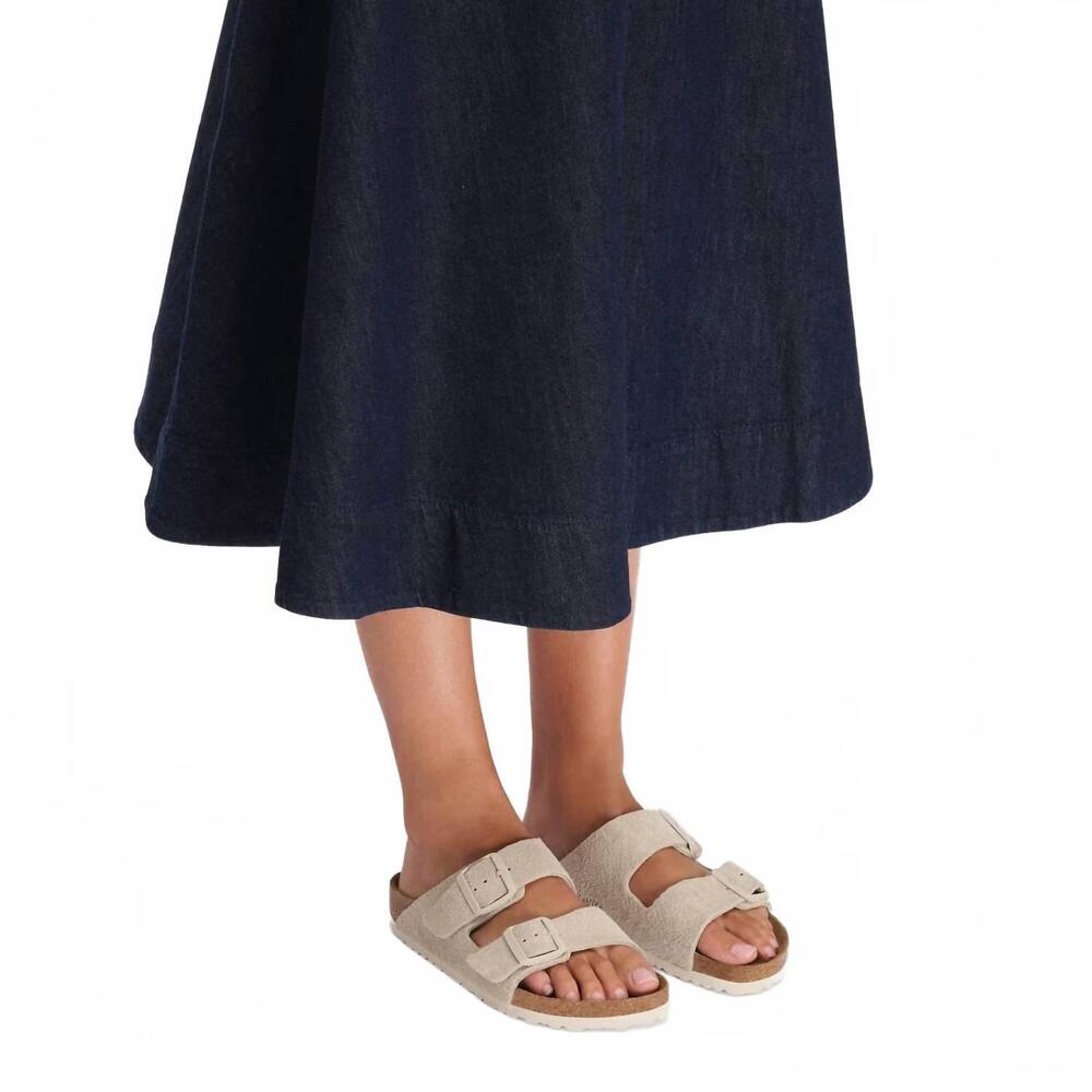 NEW BIRKENSTOCK women's arizona suede leather sandal in oyster - Picture 6 of 8